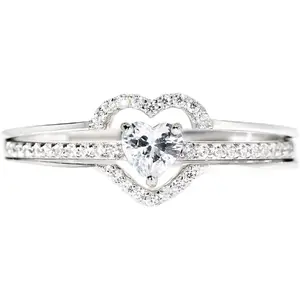 925 Sterling Silver Rings for Women, Promise Rings for Her, Heart Purity Ring, Stacking Silver Pinky Ring for Women, Gifts for Her