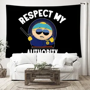 South Park Cartman Respect My Authority Tapestry, Cool Stuff for Your Room Dorm, Funny Tapestry and Flags for College Dorm Room, Teen Boy Room Decor for Guys, Youth Poster Tapestry, 79×58 Inches for Teen Boys, Durable Decorative Tapestry