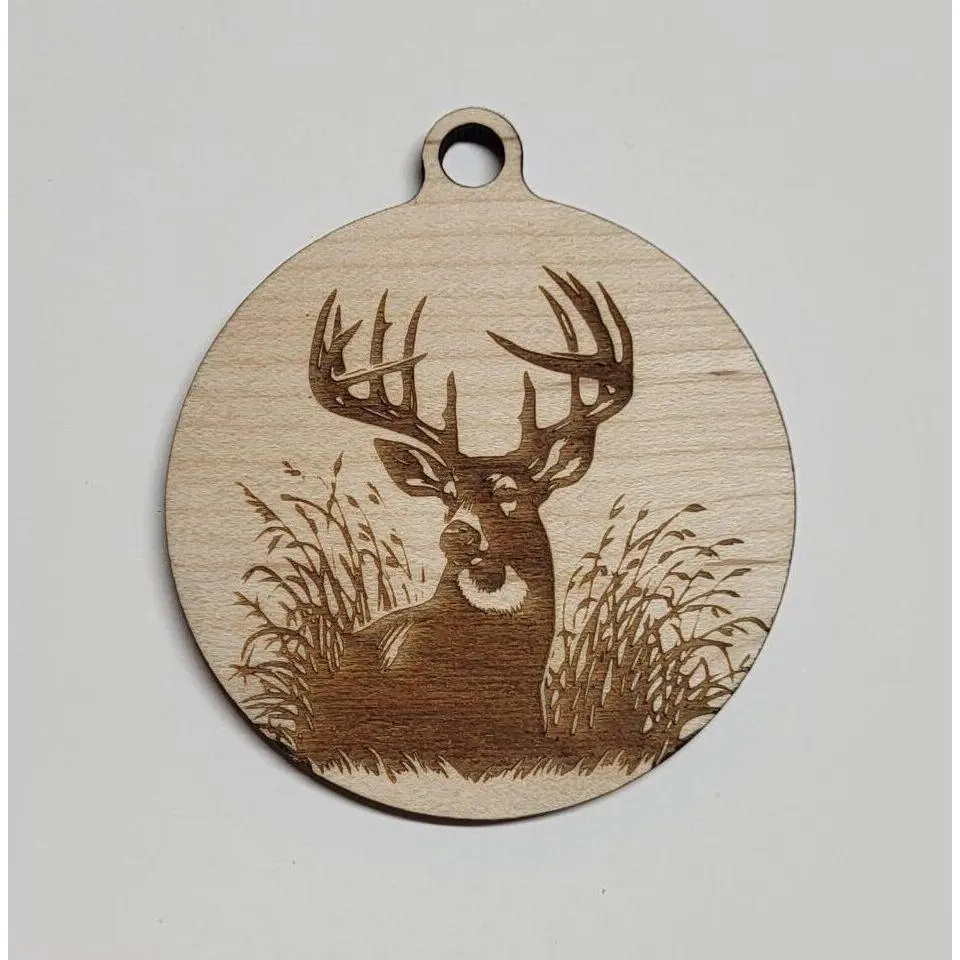 Deer in Field – Rustic Wildlife Ornament