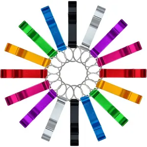 16 pcs 8 Colored Metal Bottle Opener, Split Key Ring Chain Keychain Bulk Aluminum Pocket Claw Bar Soda Beverage Beer Bottle Opener portable Kitchen Lightweight Utensils Zinc Sliver