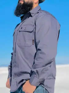 Veritas FR Breathable back button up welding shirt - Cotton twill, fire resistant, oil field, work wear, menswear