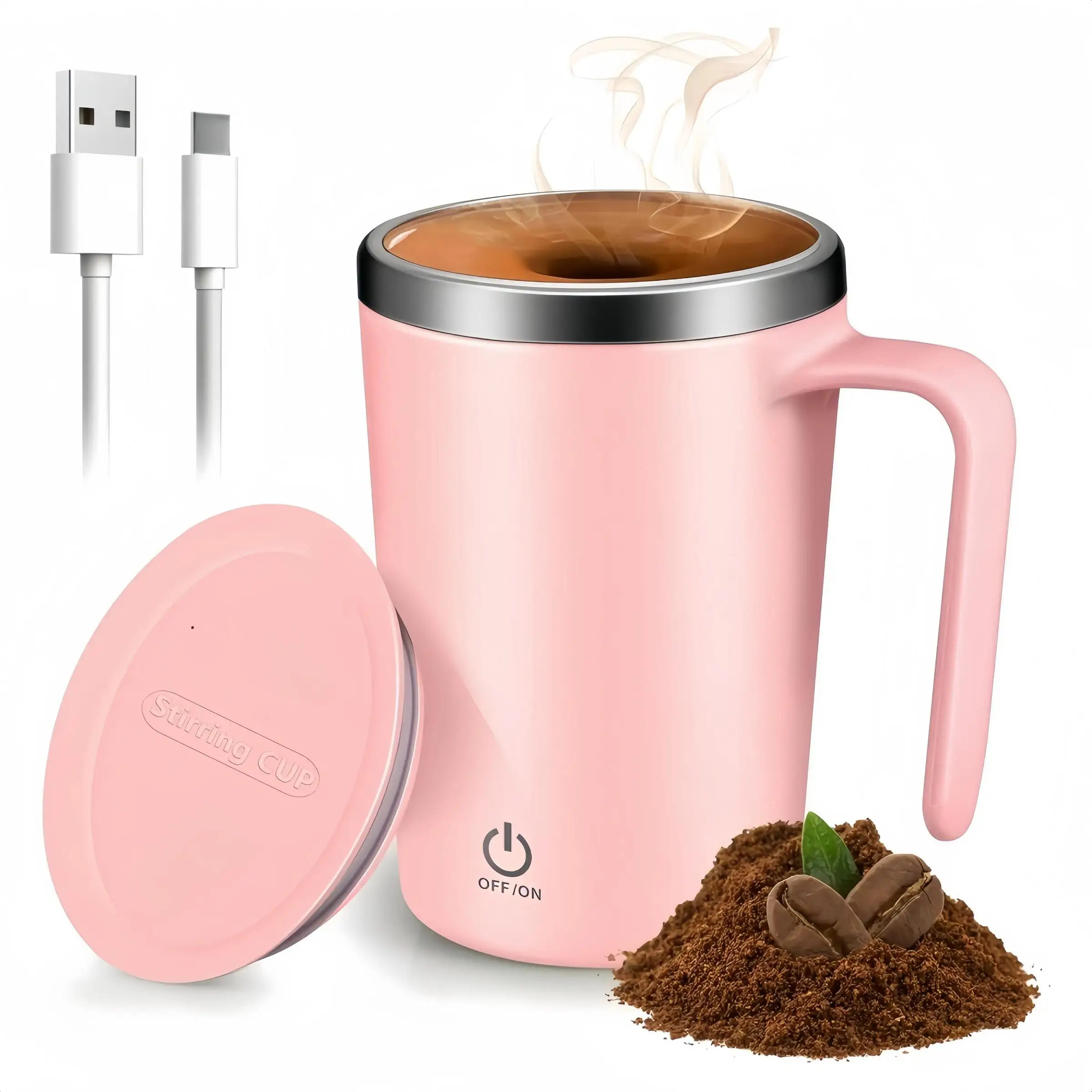 Automatic Magnetic Coffee Mug, USB Rechargeable Coffee Maker, Automatic Stirring Mug, Coffee Making Machine for Home Office