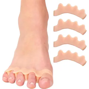2 Pairs Silicone Toe Spacers for Correct Toe Alignment – Gel Orthopedic Separators for Bunion Relief & Hammertoe Straightener, Soft Reusable, ToeCorrector