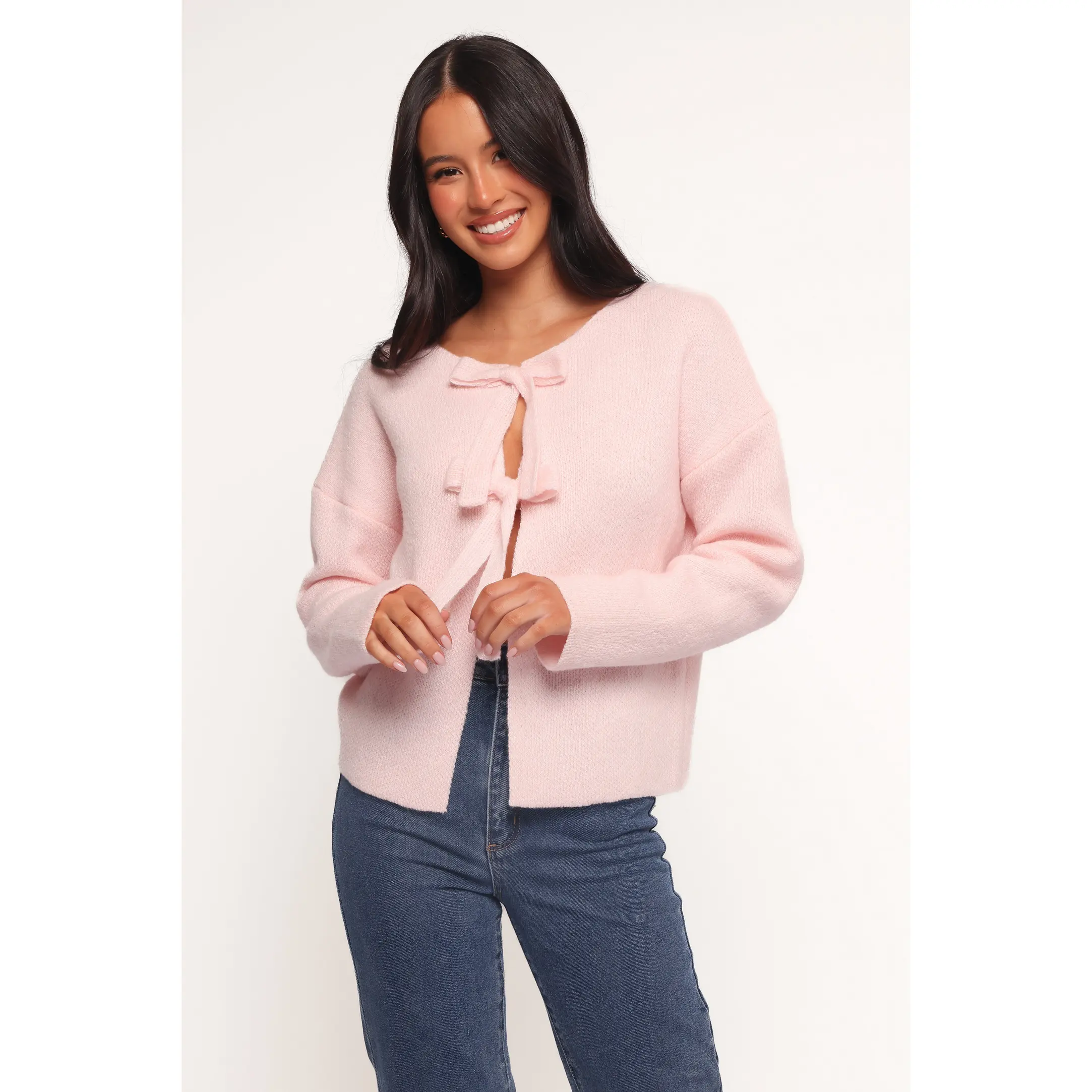Arden Bow Cardigan - Pink
