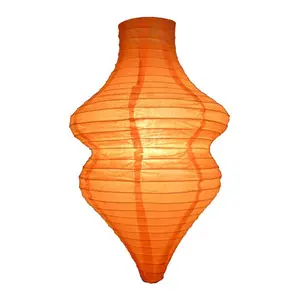 Orange Beehive Unique Shaped Paper Lantern, 10-inch x 14-inch