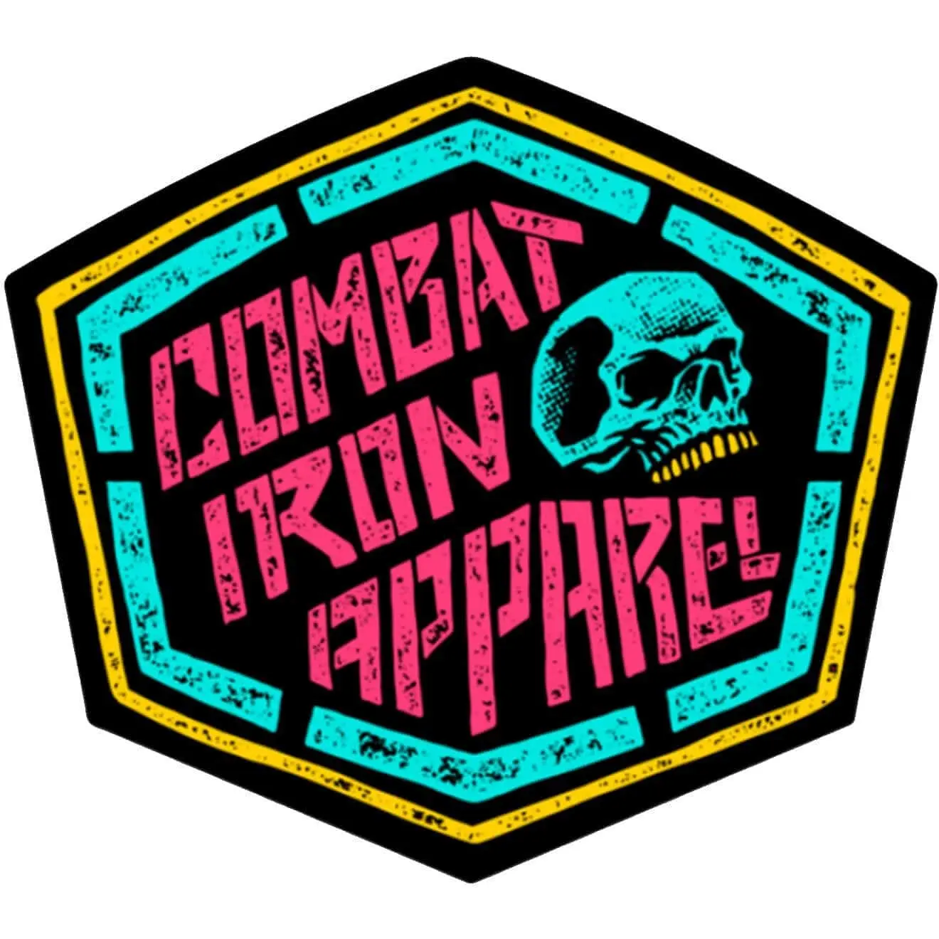 COMBAT IRON Retro Neon Skull Print Glossy Vinyl Decorative Sticker - Vintage Home Decor, Weatherproof for All Weather Use Anywhere