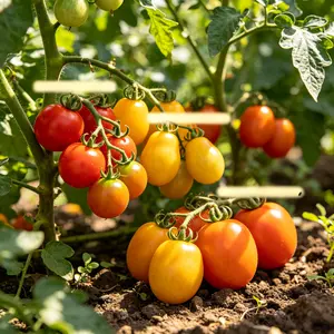 Tomato Seeds - Dwarf Cherry Tomatoes for Planting Indoors or Patio, Compact Heirloom Variety for Containers, High Yield, Non-GMO - Survival Garden Seeds  | Non-GMO | Fresh Garden Seeds
