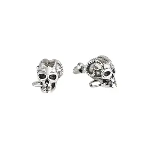 Sheep Skull Stud Earrings for Men Women,Streetwear Punk Hip Hop Unisex Style
