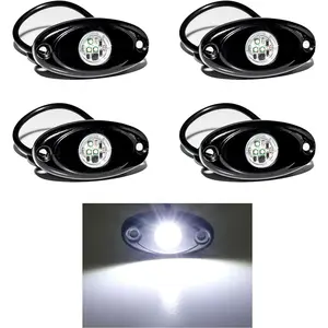Rock Lights for Trucks(4 Pods White) Multicolor Waterproof LED Rock Lights Kit