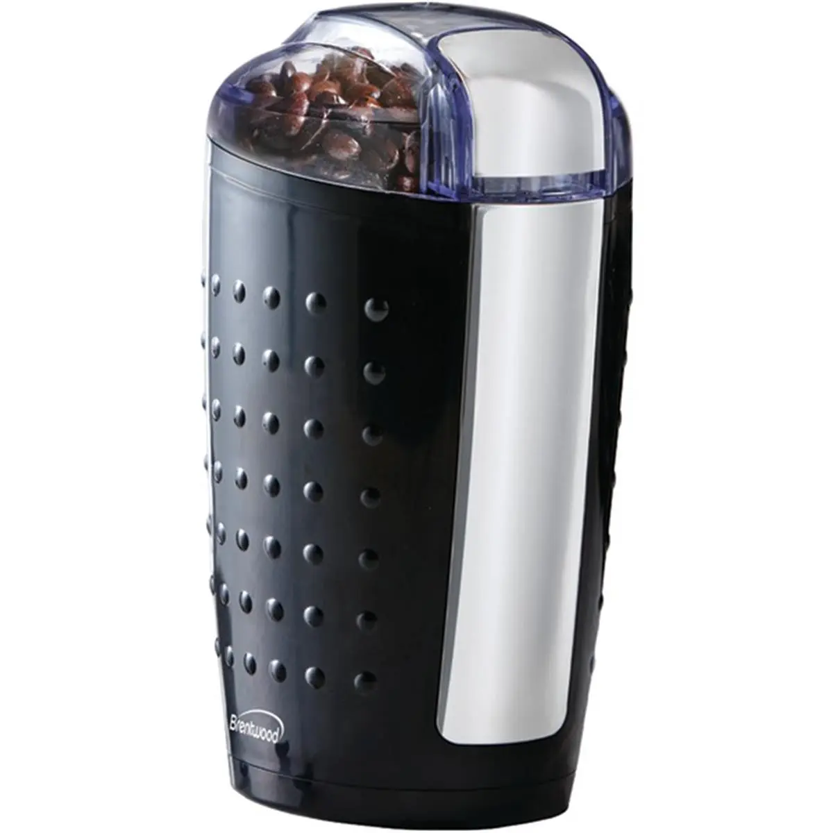 Brentwood Stainless Steel Coffee Grinder - Black Coffee Equipment, 4oz Capacity, 150W Motor, CETL Approved, 1-Touch Operation, Easy-to-Clean Design, Safety Lock System, Grinds Beans