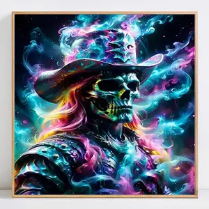 Skeleton 5D DIY Diamond Painting Kit, Halloween Handmade Gift Idea, No Frame Required, Complete Tool Set Included, Perfect for Crafting, Handcraft