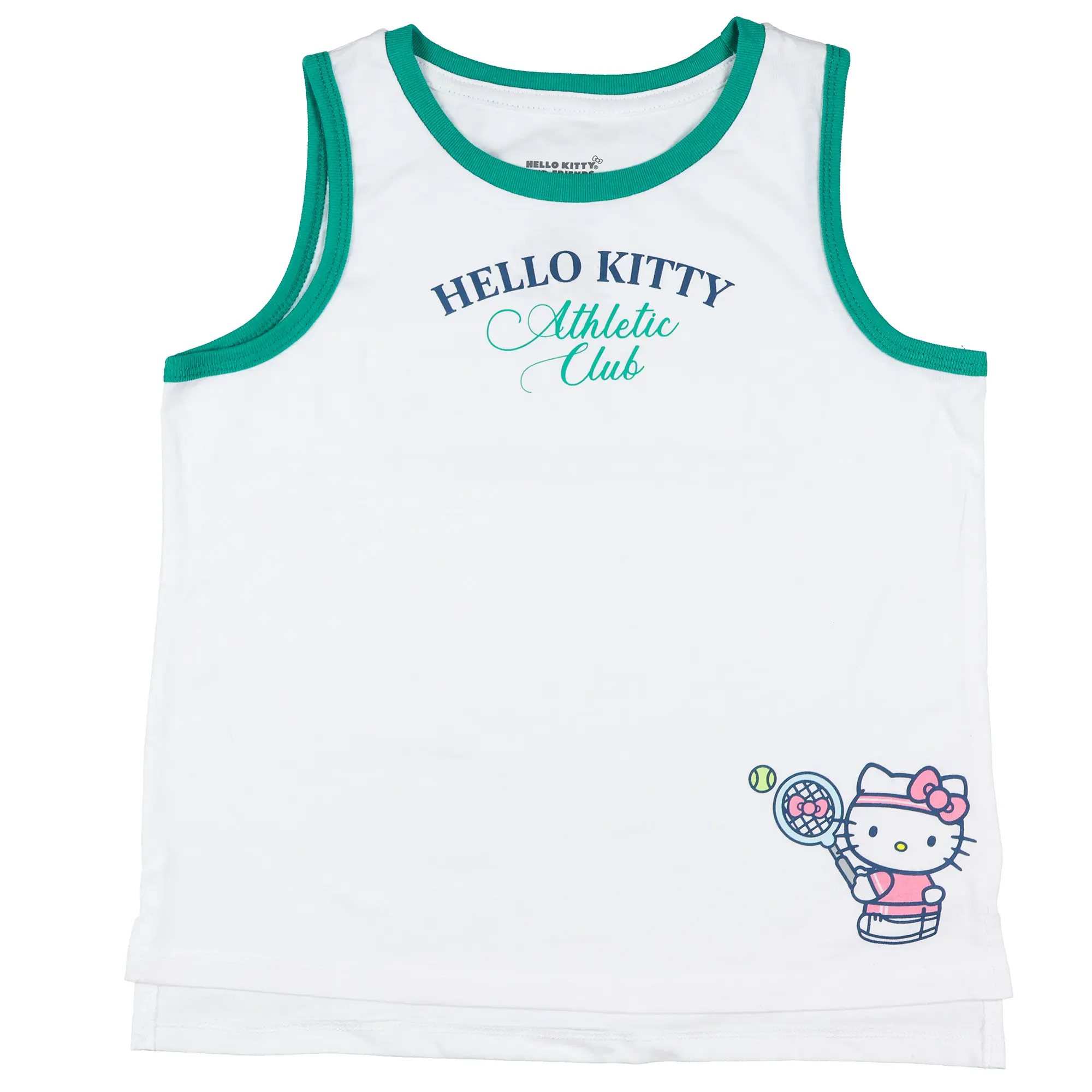Hello Kitty And Friends Girls' Athletic Club Graphic Print Tank Top - Lightweight Girls' T-Shirts Alternative, 9-10 Yrs, Sporty Chic, Polyester Blend, Machine Washable, Easy-Care, Casual Outings Use, Joggers Compatible
