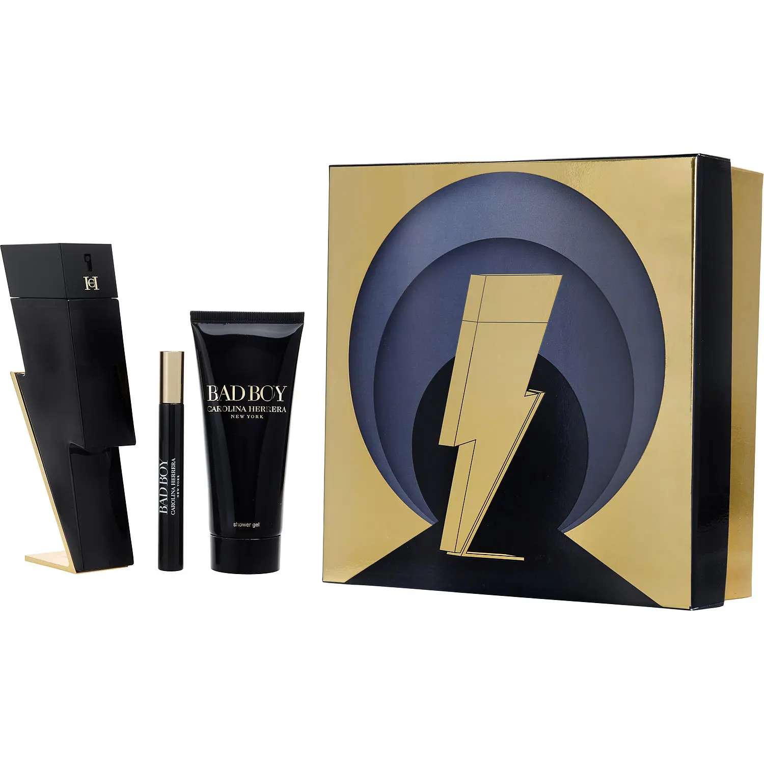 Ch Bad Boy Set-Edt Spray 3.4 Oz & Shower Gel 3.4 Oz & Edt Spray 0.34 Oz Mini For Men