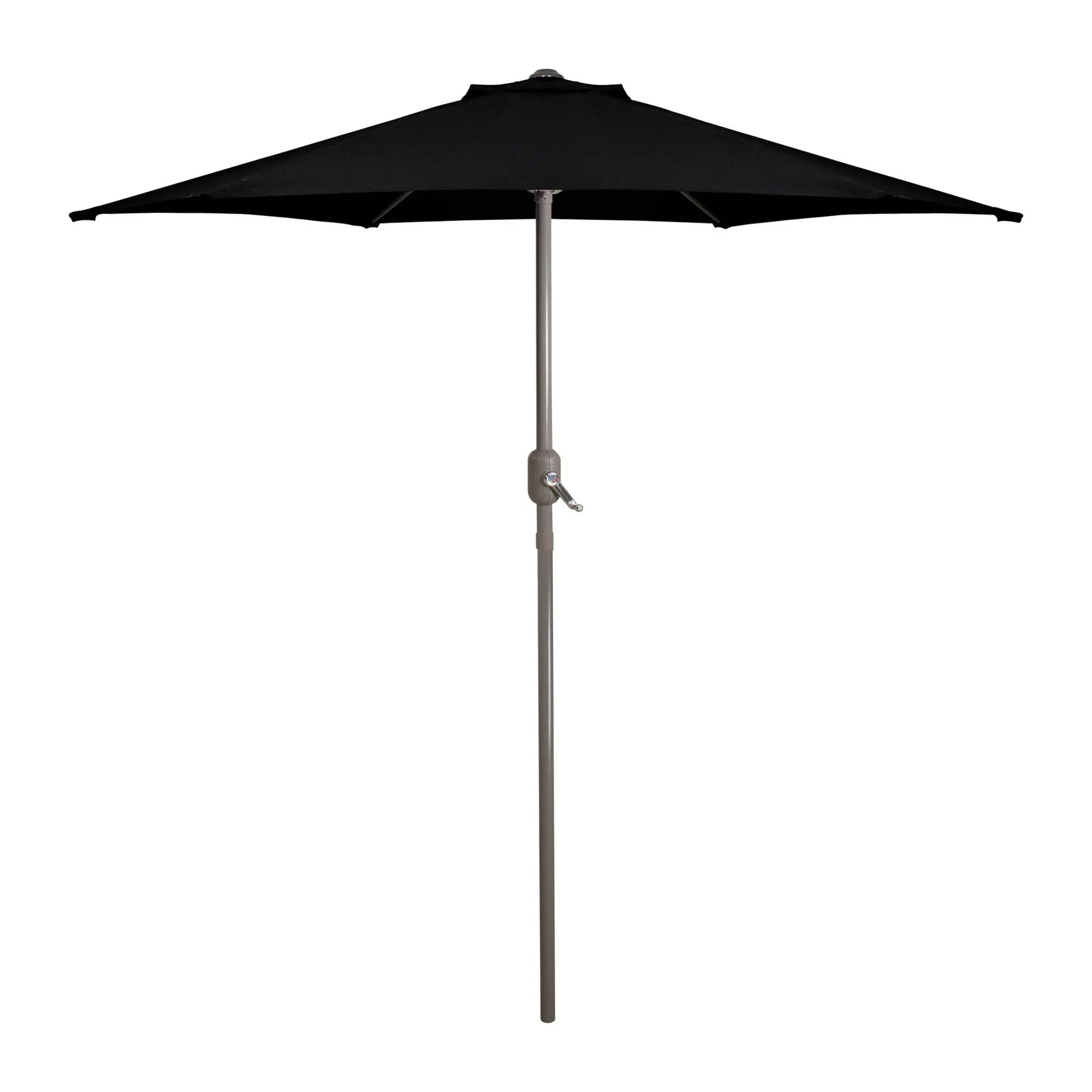 Northlight 7.5' Market Umbrella with Hand Crank- Black