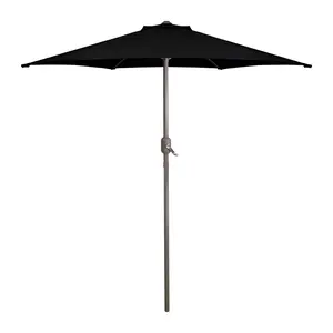 Northlight 7.5' Market Umbrella with Hand Crank- Black