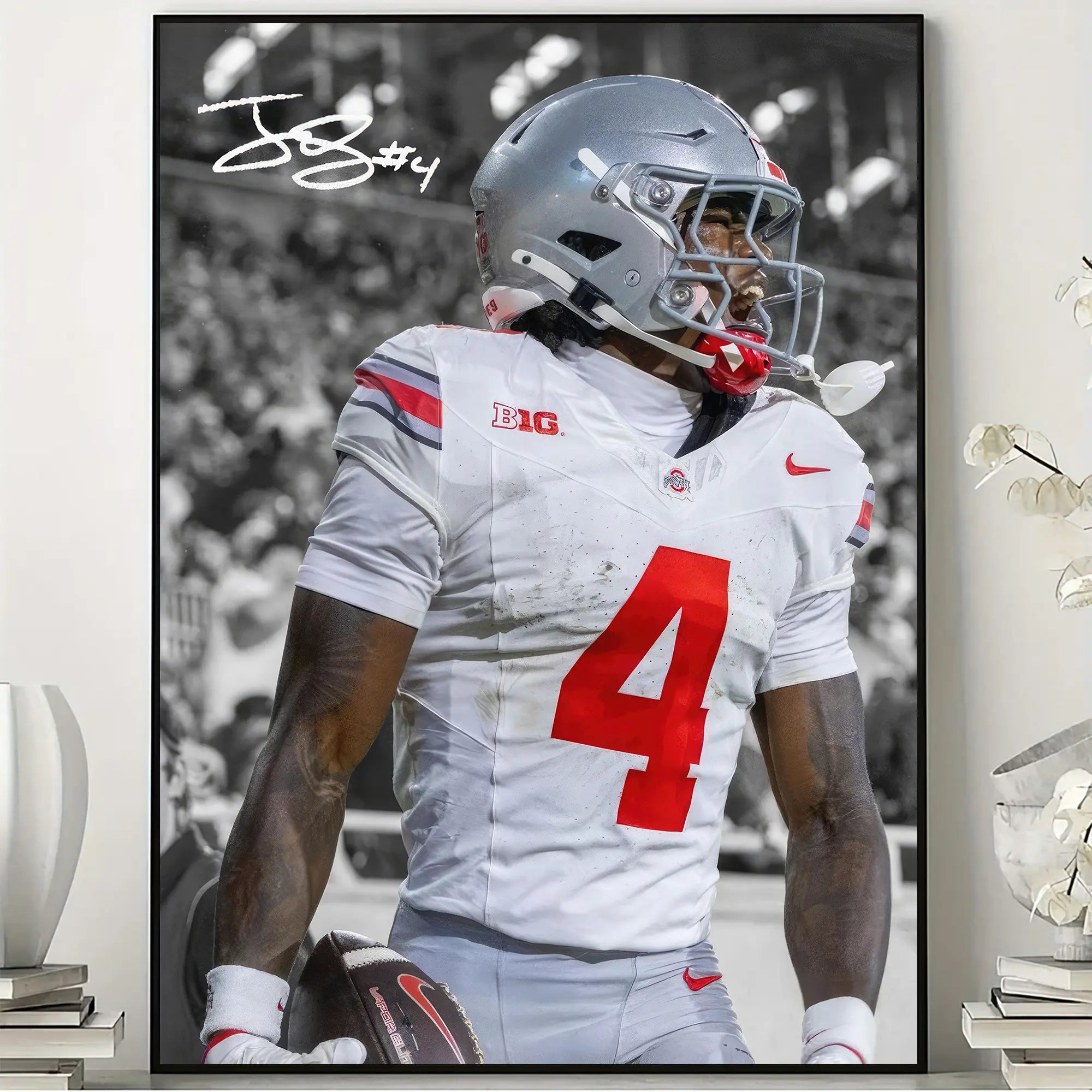 Jeremiah Smith Ohio State Buckeyes Poster, Wide Receiver College Football Art Print, Sports Wall Decor, Buckeyes Fan Gift, No Frame