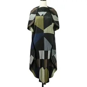 Pre-owned Issey Miyake Other Small Leather Goods PLEATS PLEASE Patchwork Long Dress