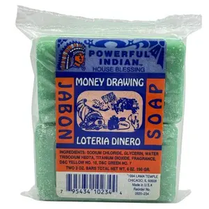 Indio Money Drawing Bar Soap 6oz  (Jabón Loteria Dinero) attract money quickly and help resolve urgent financial issues