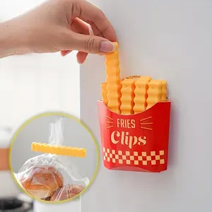 12pcs Airtight Potato Chip Sealing Clips - Fun Refrigerator Organizers With Reusable Stickers - Durable And Creative Kitchen Solution