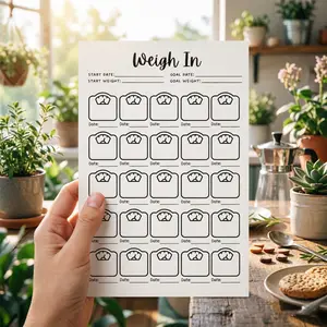 10 Weight Tracking Cards, Weight Loss Goal Tracker, Fitness/loss Management Progress Visualizer, Watercolor Style, Colorable Challenge Cards, 25 Weigh