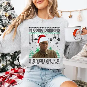 Charlie Hunnam Ed Gein Christmas Sweatshirt , Monster Movie Outfit, Im Going Drinking The Ed Gein Story Shirt , Christmas Ugly Sweater