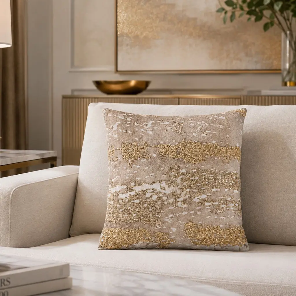 Sayra Stone Gold Pillow