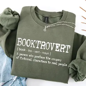 Booktrovert Shirt, Book Lover Gift for Women, Classic Literature Hoodie, Bookish Girl Sweat, Bookworm Hoodie, Gift for Librarian F