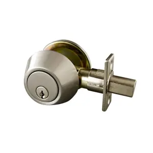 212 MAIN ANSI Grade-3 Single Cylinder Deadbolt Lock - Satin Nickel Keyed Entry Door Security Lock with Doorknob for Front/Back Doors, Motorcycle Use