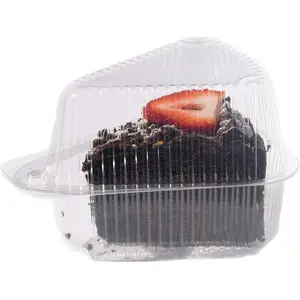 Clear Single Slice Pie Cake Cheesecake Container with High Dome Lid 20 Pieces