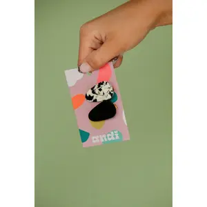 B&W Marble Alligator Clips 2-pack