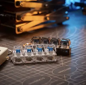 Stress-relieving toy mechanical keyboard, crystal keycaps with LED lights, transparent design, keyboardWomen jacket