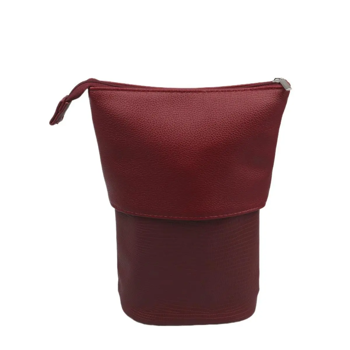 Retractable Vertical Makeup Brush Bag, Portable Standing Brush Holder, Travel Cosmetic Brush Storage Organizer, Available in Black & Red