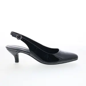 Trotters Keely T1907-005 Womens Black Patent Leather Slingback Heels Shoes