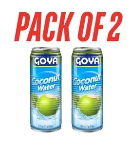 GOYA Coconut Water with Pulp – Coconut Water with Pulp, 17.6 fl oz Cans (Pack of 2) | Refreshing Tropical Hydration Drink