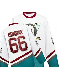 Mighty Ducks Jersey Movie Ice Hockey Jersey Charlie Conway # 96 Adam Banks # 99, Party Hip-hop 90s Casual Sports Long Sleeved T-shirt