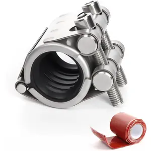 Upgraded Pipe Repair Clamp with M1 Self-Adhesive Leak-Sealing Tape| 304 Stainless Steel Rust-Proof Emergency Pipe Repair Kit for Plastic & Metal Pipes, 3/4"(25-28mm)
