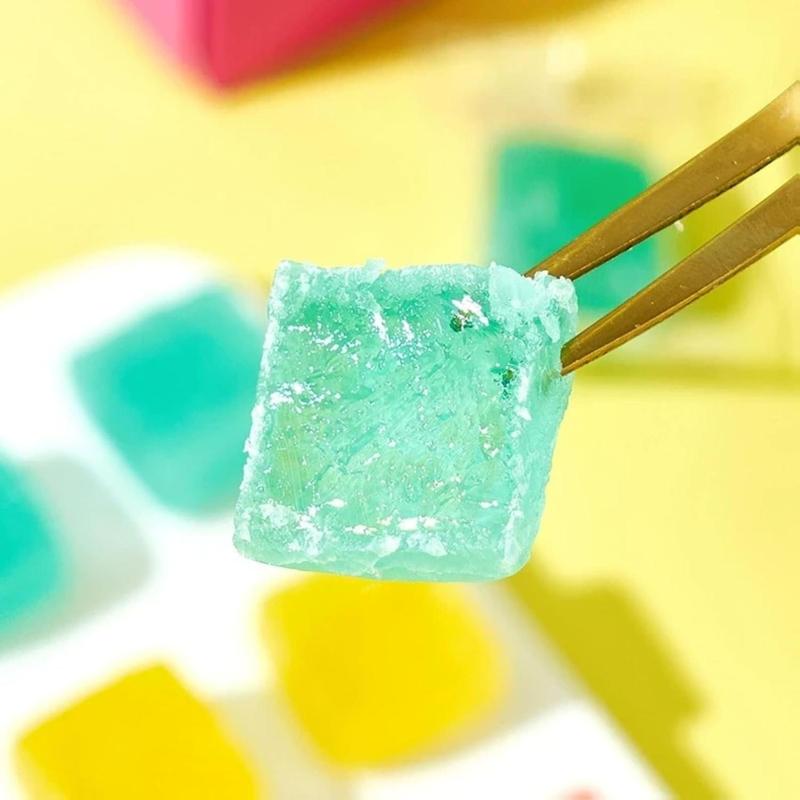 Gem Crystal Amber Candy - Multifruit Flavors, Stunning Appearance, Irresistible Crispy-Chewy Texture (32G)