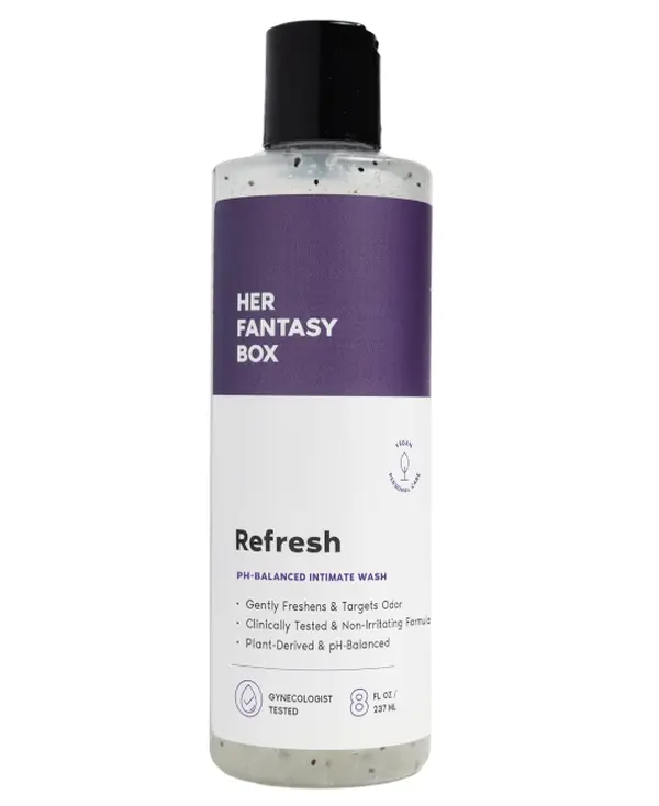 Her Fantasy Box | Refresh pH Balancing Shower Gel - Natural Feminine Hygiene Solution for Gentle Cleansing, Odor Control, and Skin Nourishment - pH-Balanced Formula for All Skin Types (8 oz)