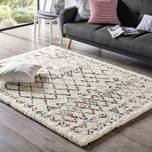 Modway Skadi Rainbow Diamond  8x10 Shag Area Rug in Multicolor