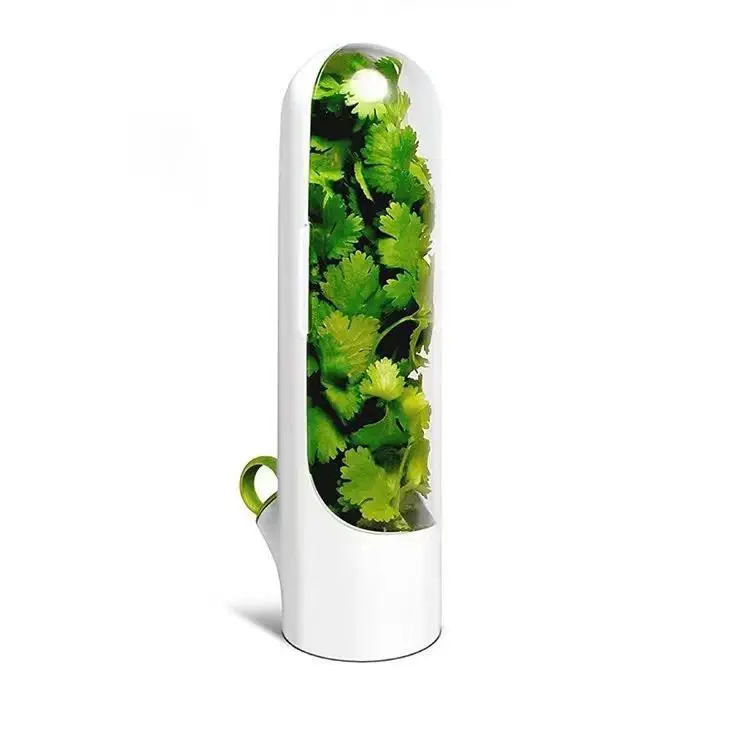 New Plastic Fresh Herb Saver Keeper Storage Container Airtight Safe Vegetable Preservation Fresh-Keeping Pod For Refrigerator