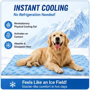 Pet Cooling Mat - Washable Gel, Waterproof Ice Silk Pad for Dogs & Cats, Suitable for Couch, Crate (Sizes S-L)