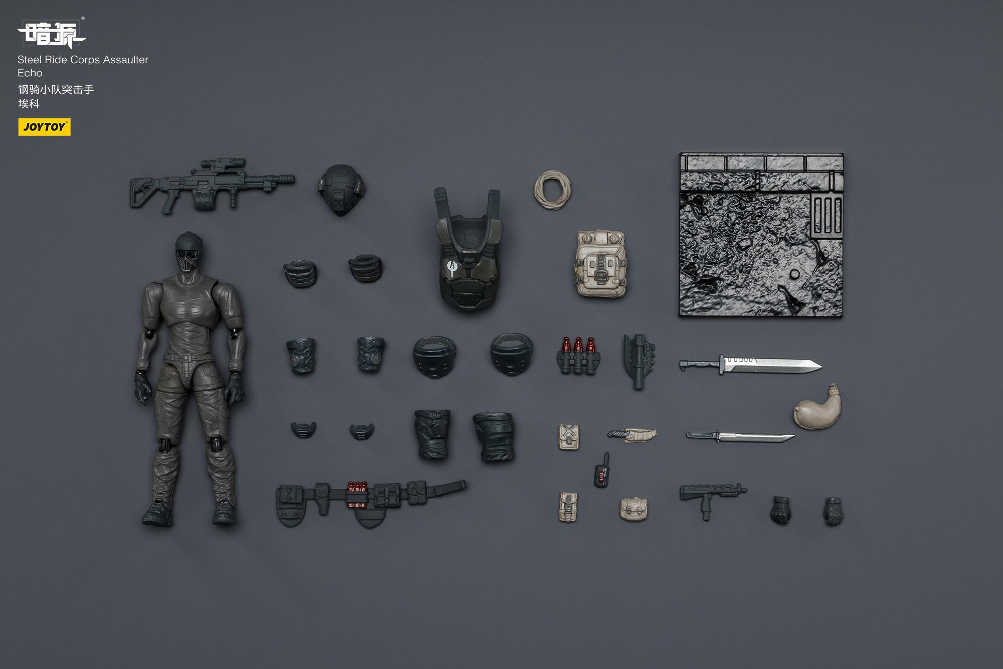 JOYTOY Dark Source 1/25 Action Figures Steel Ride Corps Guard Kael  Steel Ride Corps Engineer  Chris Steel Ride Corps Assaulter Albedo