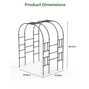 Garvee Versatile Metal Garden Arch and Outdoor Trellis, Adjustable Sizes, Ideal for Climbing Plants like Roses, Grapes, and Cucumbers, Perfect for Patios, Backyards, Weddings, and Garden Decorations