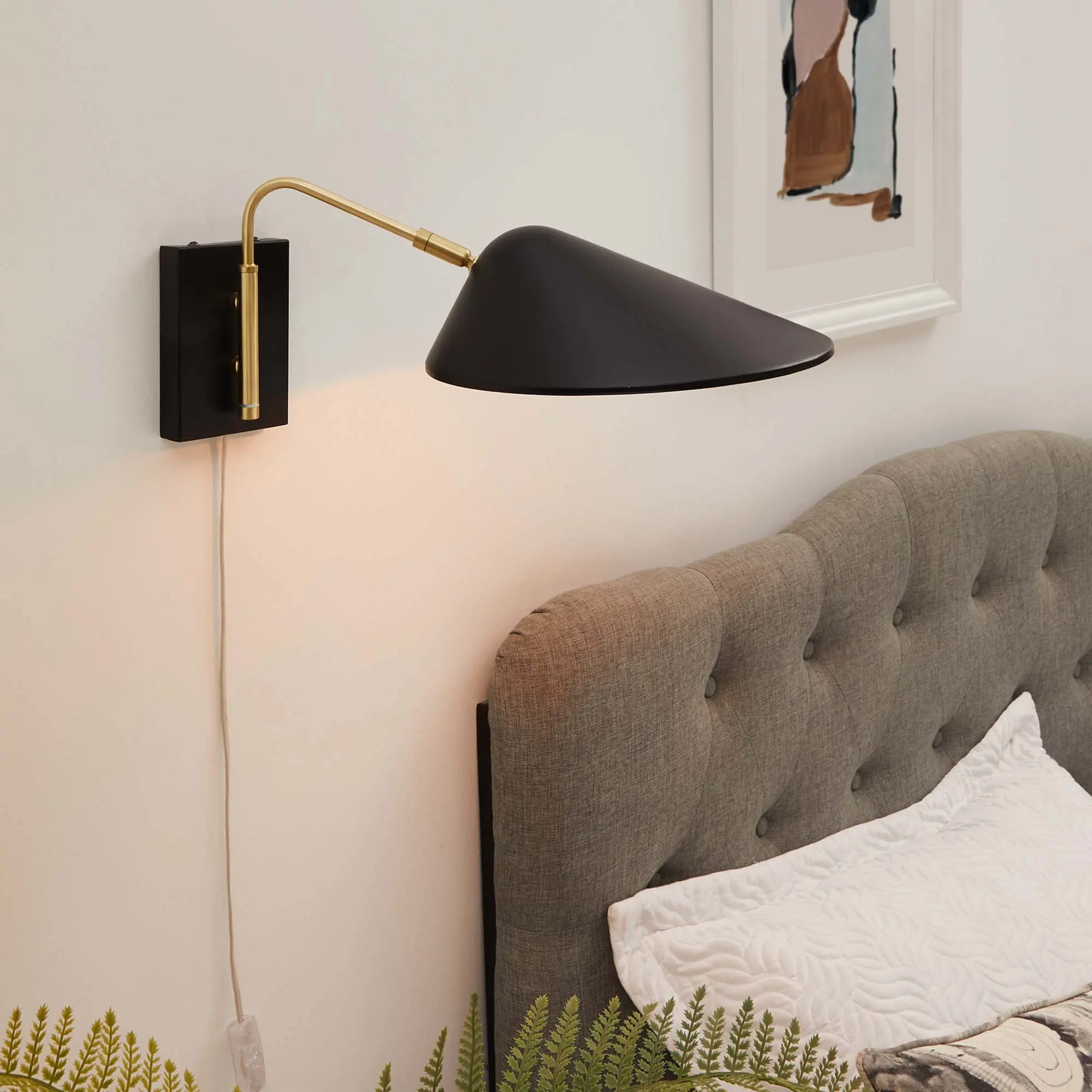 Modway Journey 7" Swing Arm Wall Sconce in Black