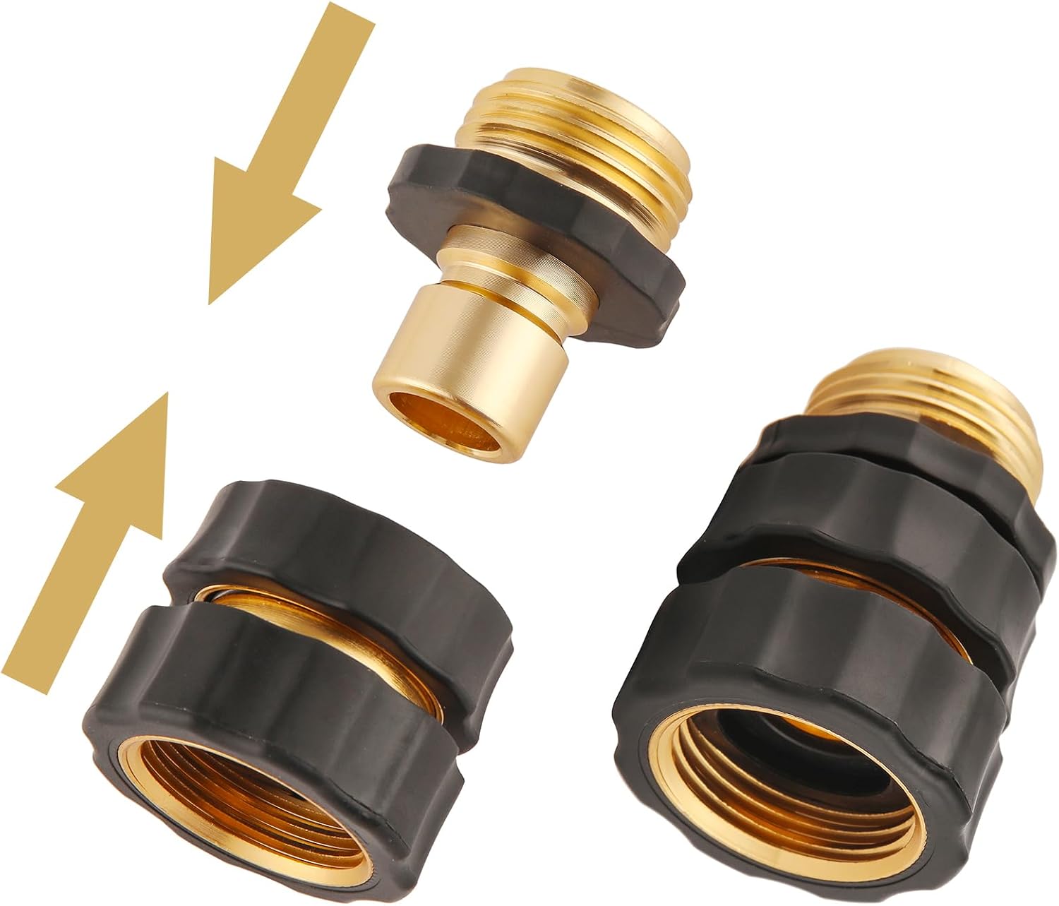 12 Piece Quick Connect Hose Fittings for Garden Hose Quick Connector with Gasket, 3/4 Inch GHT Male and Female Attachment Quick Release Water Hose Adapter