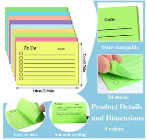 450 Sheets 9 Pads to Do List Sticky Notes, 2.8x4 in Lined Notepad Assorted Colors Adhesive Memo to Do List for Daily Planner Reminder Checklist Home Office Supplies