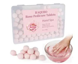 Manicure Spa Balls 8oz -Rose Soak Balls Moisturizing Tablets Cuticle Soften Bombas Efervescentes Para Pedicure Spa Nail Supplies Tools for Hand Soak Pedicure Soak Nail Care Nail Salon（80count）