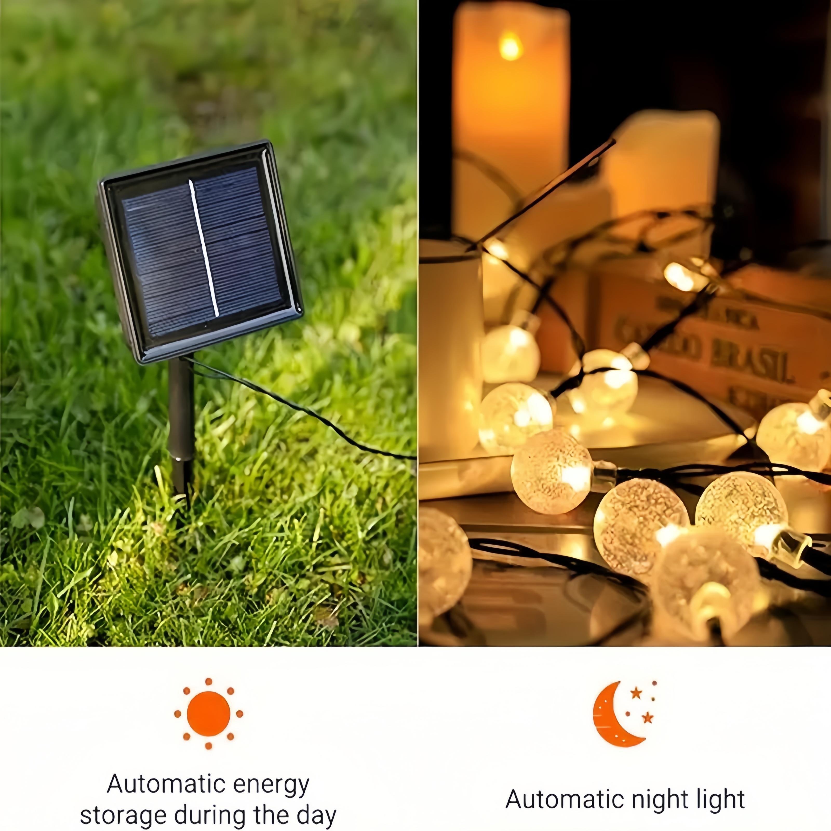 39.3FT Solar Globe String Lights, 100 LED Waterproof 8-Mode Solar Powered Lights, Ideal for Your Backyard, Patio, Porch, Camping, Party & Holiday Decorations (Warm White)