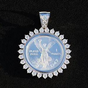 Moissanite Bezel Centenario Pendant - 925 Silver