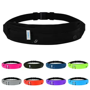 WATERFLY Slim Running Belt Fanny Pack for Women Men Phone Holder Runners Pouch Waist Belt for Workout Jogging Multifunctional Sports Bag water-resistant Outdoor Gear